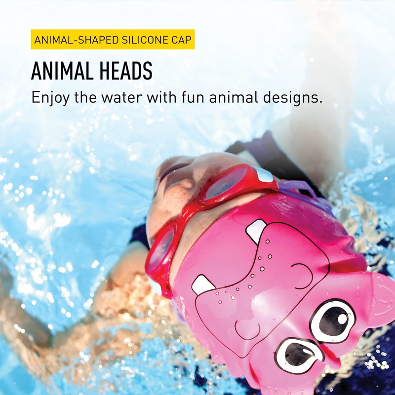 FINIS Animal Head Swim Cap (Hippo)
