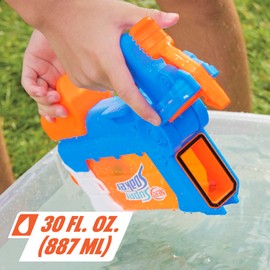 Nerf Nerf Super Soaker Flip Fill Water Blaster, 4 Spray Styles, Fast Fill, 30 Fluid Ounce Tank, Water Toys for 6 Year Old Boys & Girls & Up