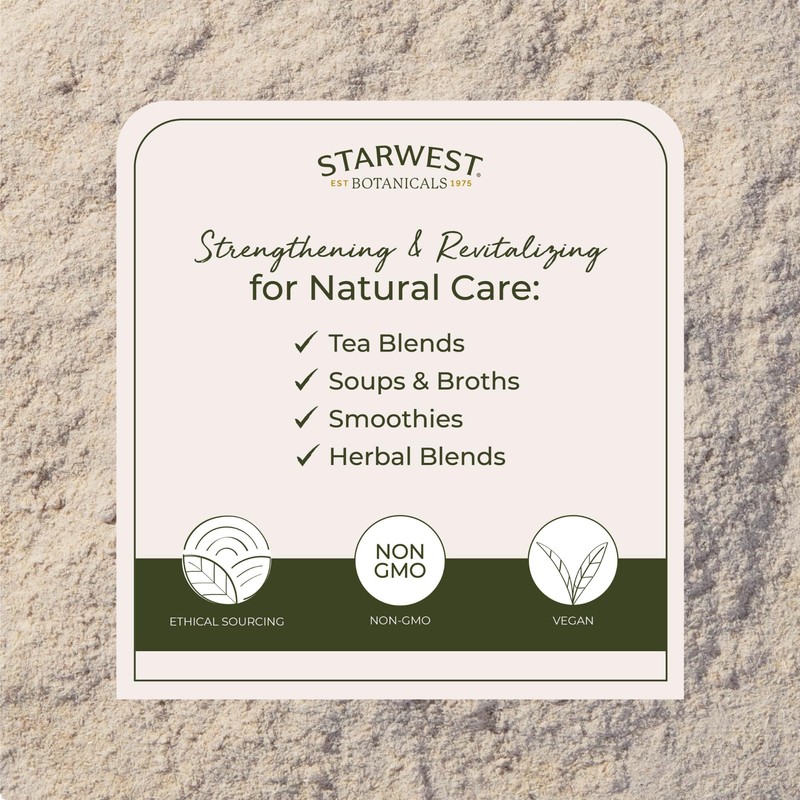 Starwest Botanicals Organic Astragalus Root Powder - Dried Herb for