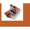 portafolios RFID de piel auténtica para hombre, con ventana de