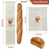 Linen Bread Bags, Pack of 4 Natural Unbleached Bread Bags,