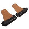 2PCS Weight Lifting Grips with Wrist Straps Cowhide SBR Full