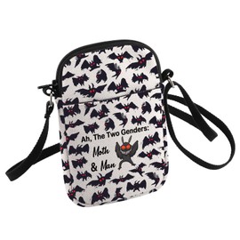 HOLLP Mothman Crossbody Bag Cryptozoology Gift Ah The Two Genders Moth And Man Small Sling Bag Birdman Gift (Moth And Man), White