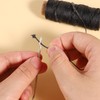 55Yards Waxed Thread with 7 Pcs Leather Needles for Hand