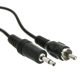 CableWholesale 3.5mm Mono Male to RCA Male Cable, 3.5mm Audio Auxiliary Jack on One End and RCA Audio Jack on Other End, 6 Feet, Black