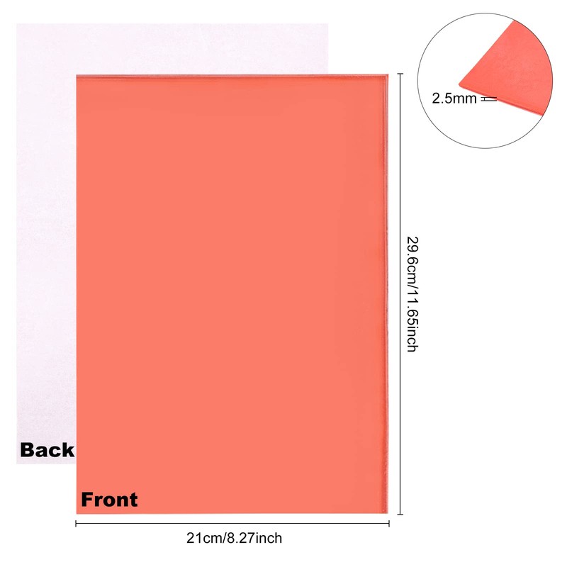 BENECREAT 2 Sheets A4 Red Rubber Stamp Sheet 30 x