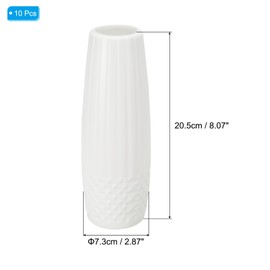 PATIKIL Flower Vase, 10 Pack Plastic Unbreakable Bud Vase Small Tall Floral Vases Ceramic Look Table Centerpieces for Home Room Decor, White
