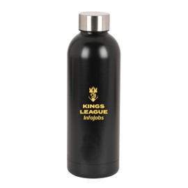 Safta KINGS LEAGUE Thermos Flask, Water Bottle, Stainless Steel, Double Insulated, 6 Hours Hot Drink and 12 Hours Cold Drinks, 500 ml, Black, Estándar, Casual, black, Casual