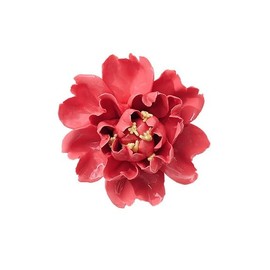 AMERRY Ceramic Wall Flower Decor Artificial 3D Flower Wall Art，Handmade 3D Wall Art Hanging Sculpture， Porcelain Flower Wall Décor (Red,Crape Myrtle,3.54")