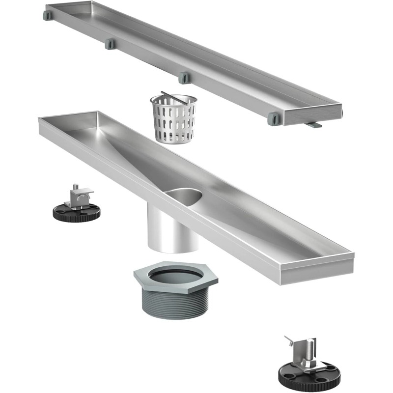 Bochni 28" Linear Shower Drain Brushed 304 Stainless Steel Fast