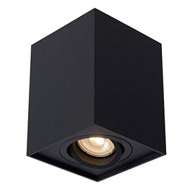 UKEW Modern Surface Mounted Ceiling Spotlights - Square Flush Mount Matt Black GU10 LED Tiltable Downlight for Restaurants Wall Exhibition Retail Shop