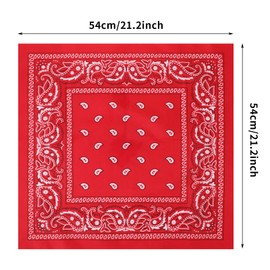 Molain Pack of 3 Unisex Paisley Bandanas Cowboy Bandana Multifunctional Handkerchiefs Paisley Pattern Headscarf, 54 x 54 cm, Black + red + dark blue