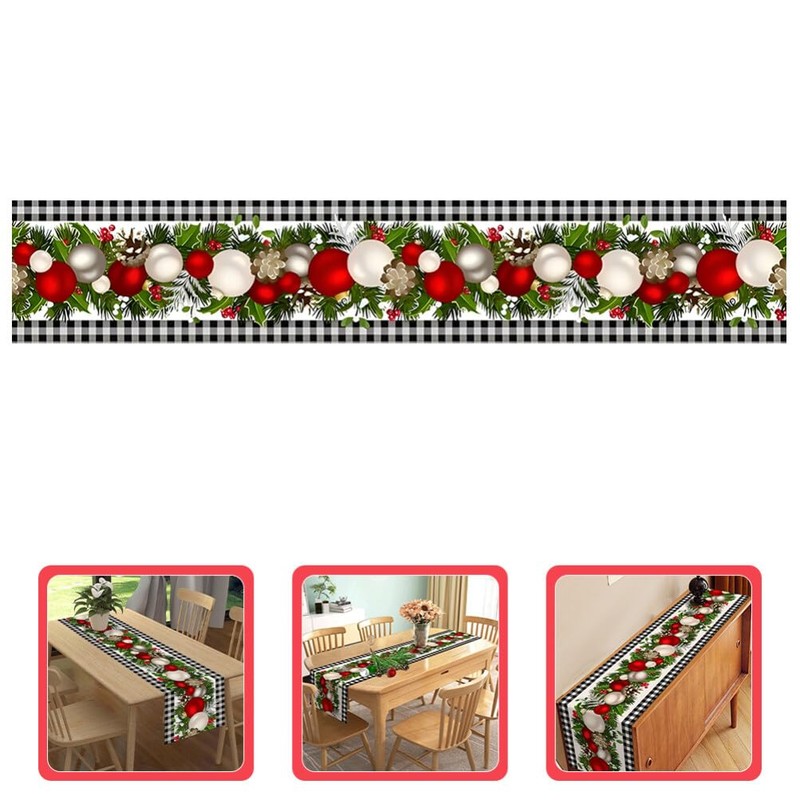 TOVINANNA Christmas Table Runner Elegant Holiday Tablecloth for Dining and