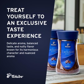 Tchibo Instant Coffee - Exclusive Original - Made of Medium-Roasted Arabica and Robusta Beans for a Harmonious Taste and Delicate Aroma - 4/6 Intensity, 2/6 Acidity, 3/6 Roast Level - 2 x 7 oz