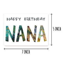 EruditeGifts Happy Birthday Nana - Modern Alphabet Letter Print Multicolor Birthday Card