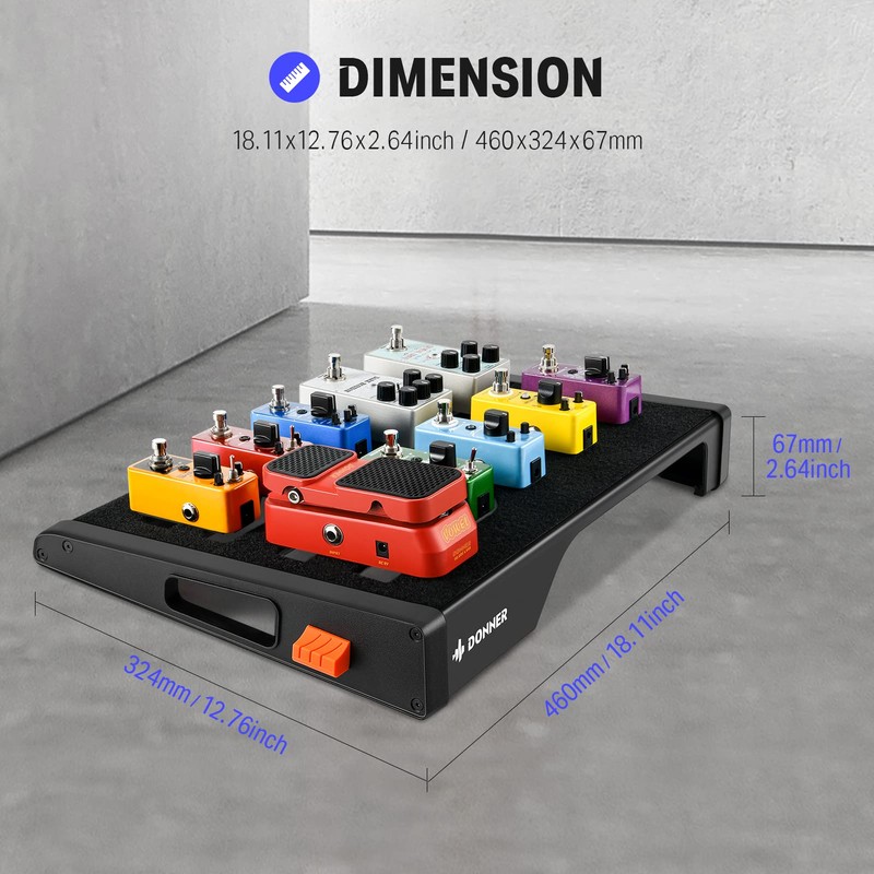 Donner Guitar Effects Pedal Board, DB-S200 Large Power Supply Pedalboard