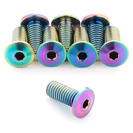 Terske Ultra-Low Profile Superlight Oil Slick Titanium Bottle Cage Bolts: 8-Pack