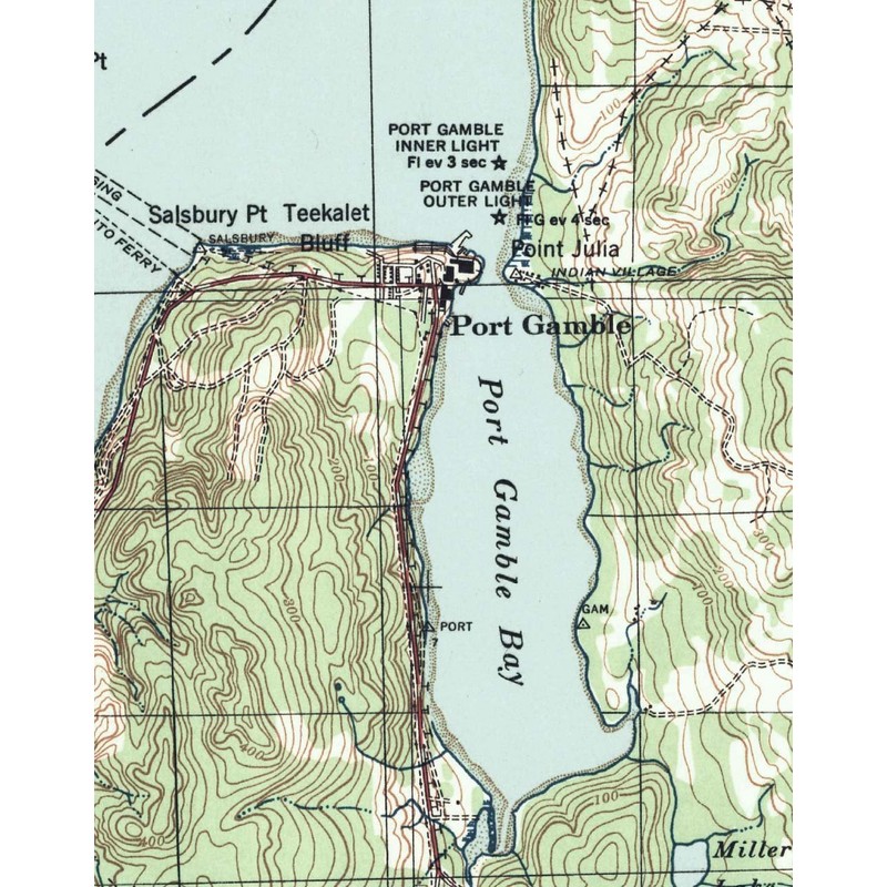 Entrance to Hood Canal - ca. 1940 - USGS Old