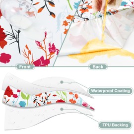 misaya Picnic Table Cover with Bench Cover, Waterproof Elastic Fitted Tablecloth for 5 Foot Tables, Rectangle Washable Polyester Fabric Tablecloths for Picnic, Camping, Outdoor (Flower, 30" x 60")