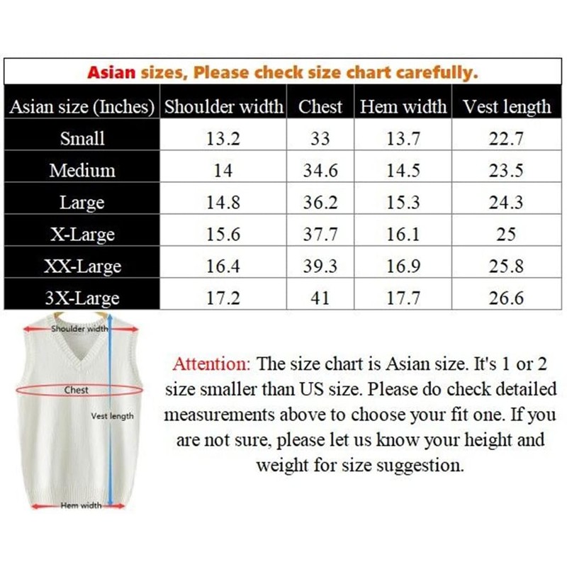 Men Women Knitted Cotton V-Neck Vest JK Uniform Pullover Sleeveless