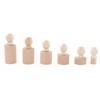Cylinder Socket Toy Beech Wood Educational Knobbed Cylinders Blocks for