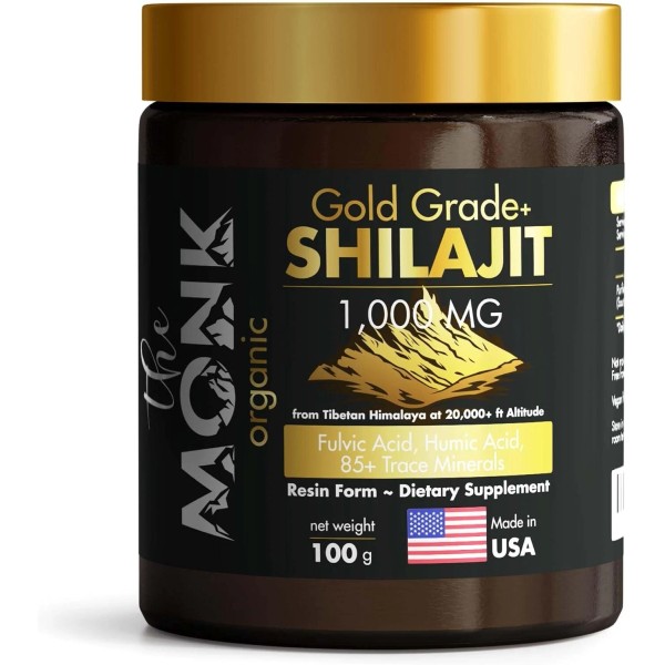 THE MONK Organic Himalayan Shilajit with Fulvic Acid, Humic Acid,
