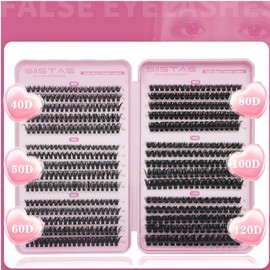SIISTAS Wispy Cluster Lashes 40D+50D+60D+80D+100D+120D Individual Eyelashes Natural Lash Clusters D Curl Fluffy Lashes Individual Cluster 560pcs DIY Lash Extensions for Beginners(B05)