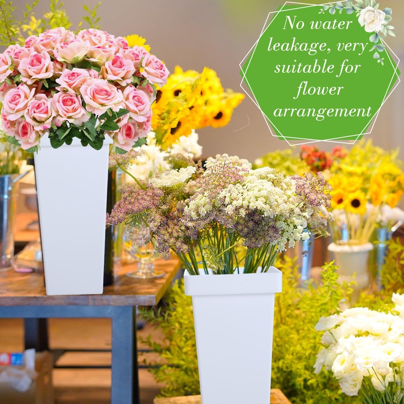 Beeveer 12 Pcs Flower Buckets 13.4 Inch Plastic Floral Bucket