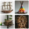 80Pcs Wooden Log Sticks for Crafts, 10CM Wood Sticks 0.2-0.3