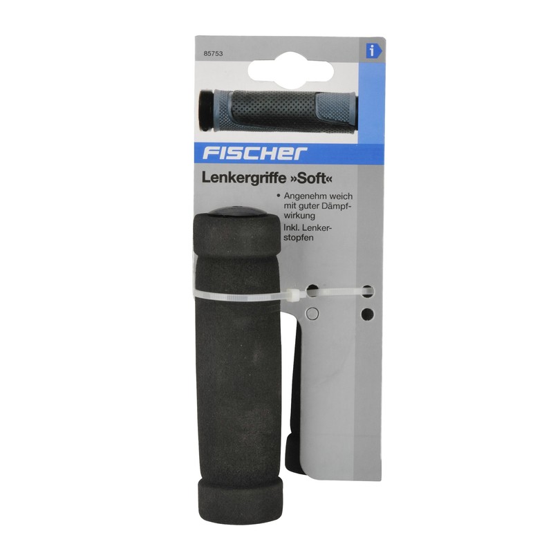 Fischer 85753 Soft Manopole Manubrio Bicicletta Nero, Taglia Unica