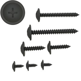 Phillips Flat Head Self-Tapping Screws with Disc, Black, Galvanised