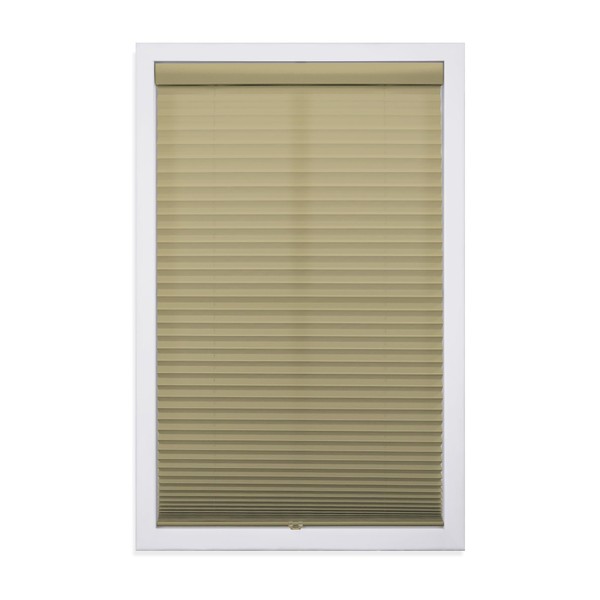 DEZ FURNISHINGS QDCM230480 Cordless Light Filtering Pleated Shade, 23W x 48L Inches, Camel