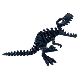 3D Printed Black Galaxy T-Rex Dinosaur Articulated Flexi Fidget Toy, Cute Little Articulated Fidget Toy Figures, Flexible, Fun for Office, Class, Work, or Decoration