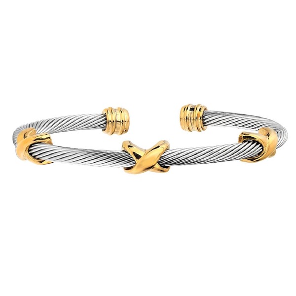 Jeolory Adjustable Twist Stainless Steel Cable Wire 14K Gold Plated