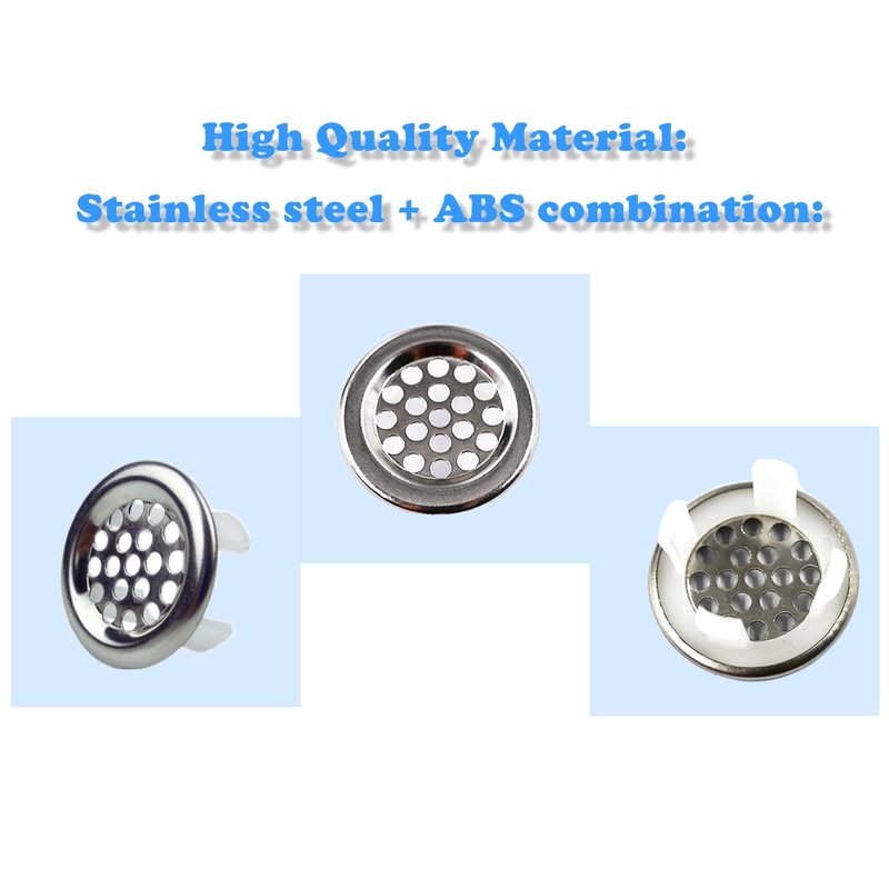 4 Pack Sink Overflow Trim-Ring Stainless Steel Bathroom Kitchen Basin