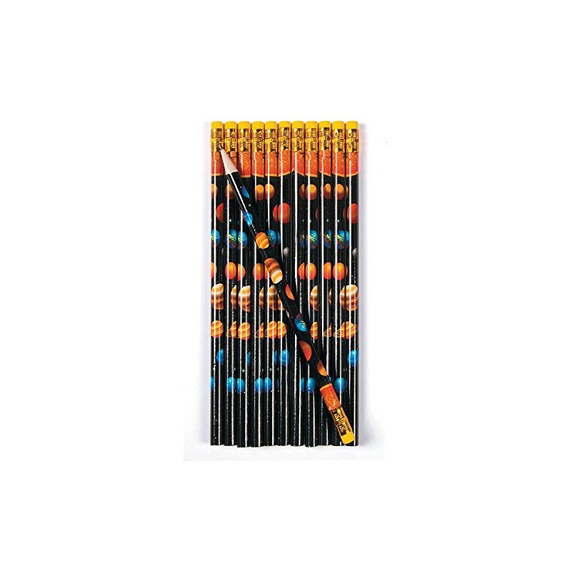 Space Space Pencil with Eraser Party Bags Pack of 12