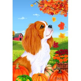 Cavalier King Charles - Best of Breed Autumn Leaves House Flag