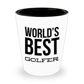 HollyWood & Twine World's Best Golfer Ceramic Shot Glass Funny Golf Gag Gift Idea