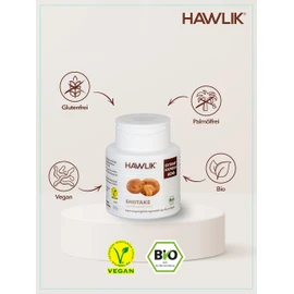 HAWLIK Vital Mushrooms Shiitake Extract Capsules | 240 Capsules | With Vitamin C | Natural Cultivation | Gentle Drying | Vegan | Sugar Cane Tin