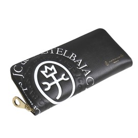 Castelbajac Comet 046602 Round Zipper Long Wallet with Coin Purse, White