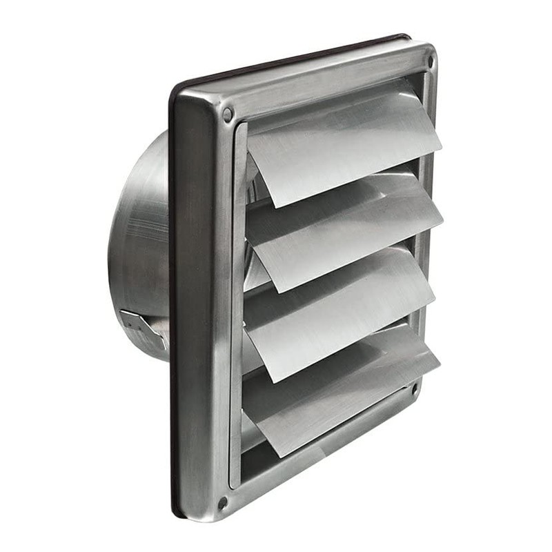 Backflow Flap 100 mm Ventilation Grille Stainless Steel with Moving