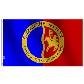 Native American Triba Comanche Flag 3x5 Ft Large, 100D Polyester for Moderate-Outdoor&Indoor, 36x60inch Comanches Nation Banner House Decoration Banner Yard Gift Double Sided