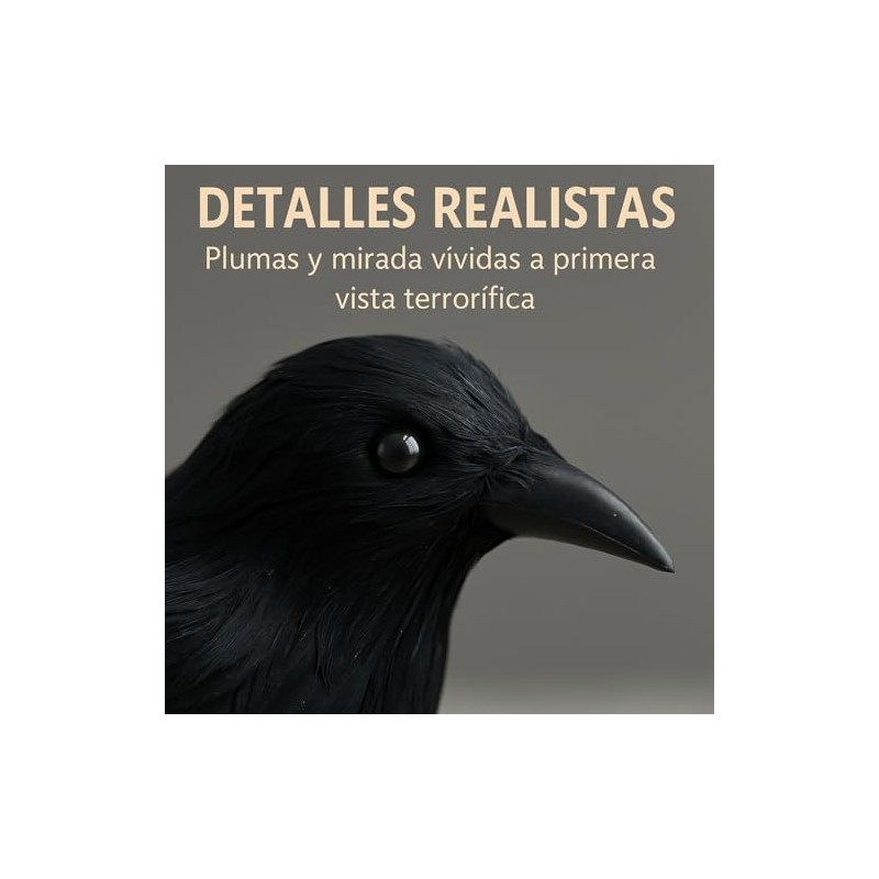 Decoración de Cuervos Artificiales Negros para Halloween, Set de 6