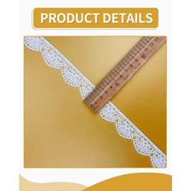 LEEQ 5 Yard White 2.5 cm Cotton Lace Ribbon Vintage Crochet Ribbon Lace Border Crochet Lace Ribbon for Sewing Crafts Wedding Decoration Scrapbooking Gift Box