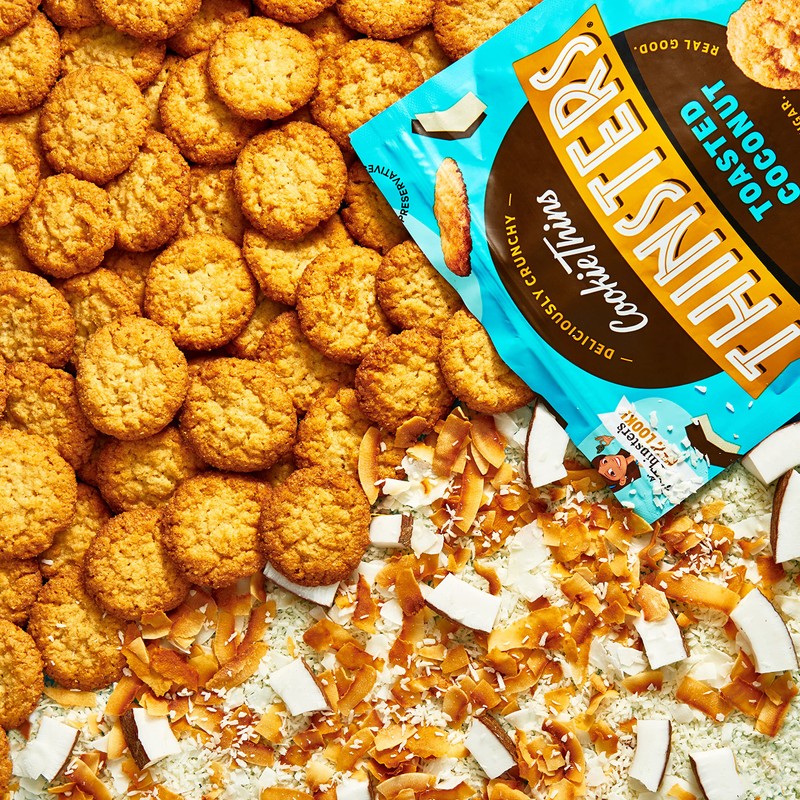 Thinsters Cookie Thins Cookies, Toasted Coconut, 16oz (Pack Of 2),
