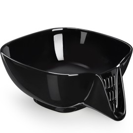 NiHome Ceramic Food Strainer with Integrated Drain Spout, Large Capacity Colander Bowl for Vegetables, Fruits, Pasta & More, Heat-Resistant, Crack-Proof, Easy to Clean, Dishwasher-Safe (Black)
