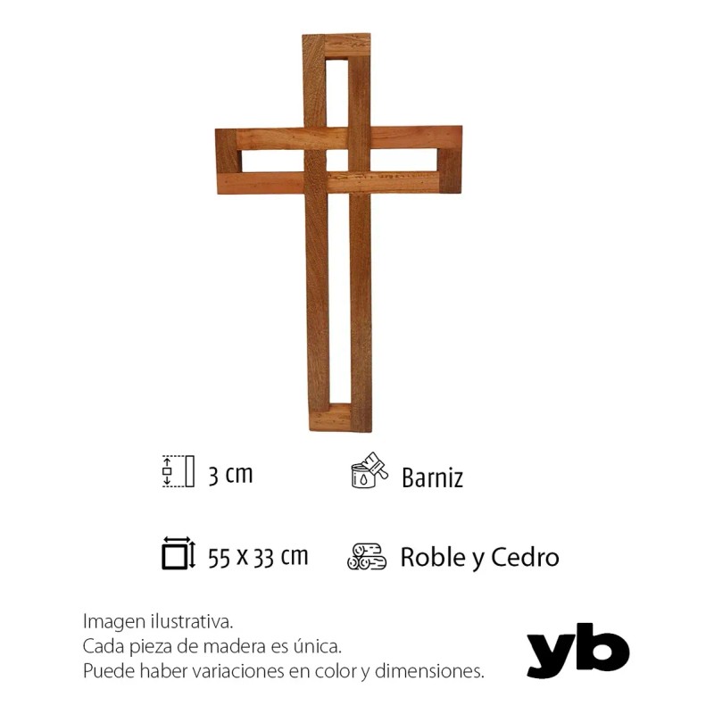 Cruz De Madera Decoracion Artesanal Cre55333rc-a