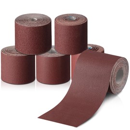 Dimsile 5 Rolls 3" Wide Emery Cloth Roll Abrasive Sandpaper Assortment Pack 80 150 240 320 400 Grits Sandpaper Rolls for Metal Wood Polishing, Each Roll 20 Feet
