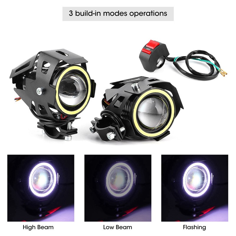 2PCS 12V 30W 3000lm U7 LED Angel Eyes Spotlight White