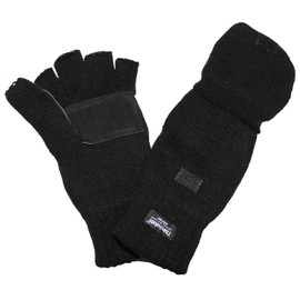 MFH Strick Fingerless Mittens - M, Black